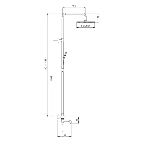 Душова система з термостатом Gappo G2491-6, вилив - перемикач на лійку, Чорний матовий - фото 8