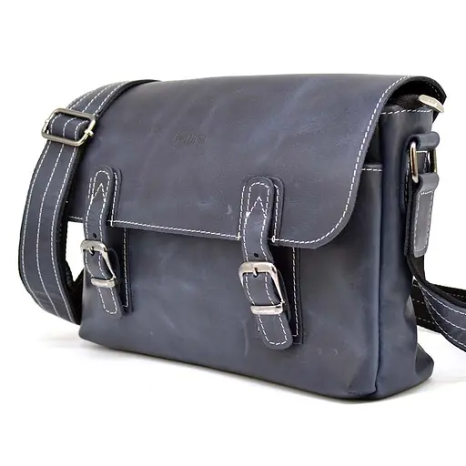 Чоловіча шкіряна сумка через плече TARWA 31х7х23 см sum0025773 - фото 3