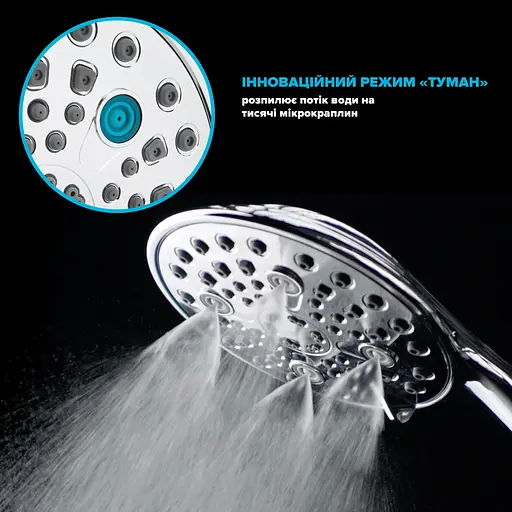 Водосберегающая душевая лейка Drop SPA6F-MULTI150 "Туман" с 6 SPA потоками - Экономия 66% - фото 4