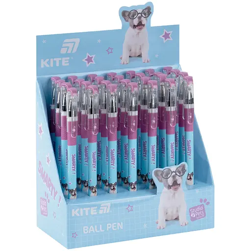 Набор ручек Kite Studio Pets 28 шт. шариковая синяя (SP26-032) - фото 1