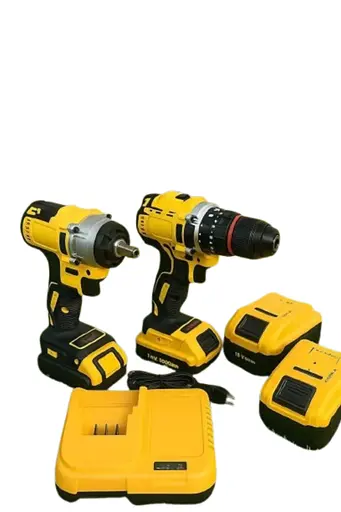 Набір інструментів DeWalt 2 в 1 шуруповерт ударний гайковерт із кейсом та акумуляторами 48 Вт Жовто чорний - фото 3