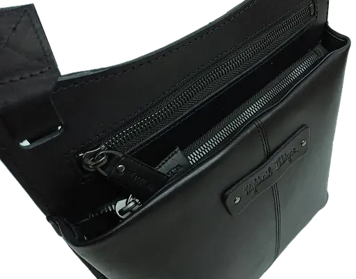 Мужская кожаная сумка планшетка черная Mykhail Ikhtyar sum0028762 - фото 8
