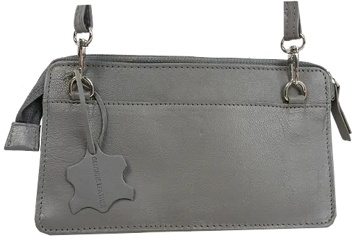 Небольшая женская кожаная сумка UP2 Fashion серая sum0028724 - фото 7