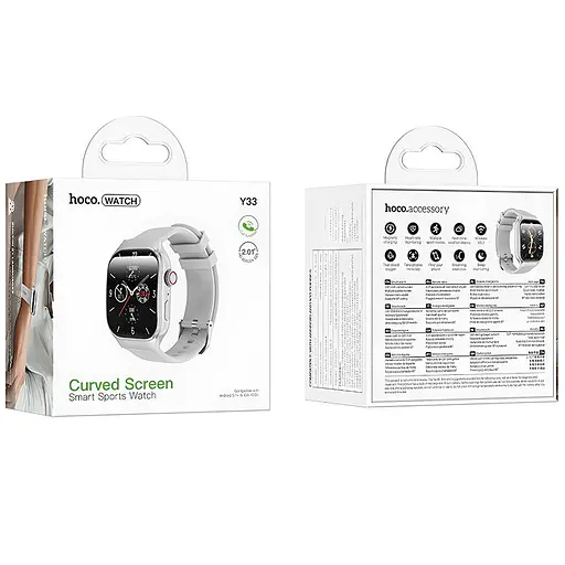 Смарт-годинник Hoco Smart Watch Y33 Smart sports watch (call version) Silver - фото 4