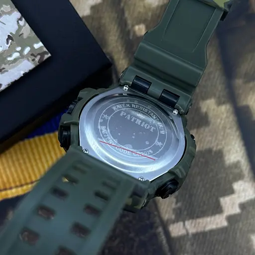 Наручний годинник чоловічий 004CMGRSBU СБУ Зелений камуфляж + Коробка. Patriot acs0031054 - фото 5