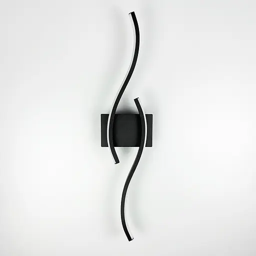 Хвилеподібний настінний чорний світильник Line F довжина 60 см Арт. WM27/600 - фото 3