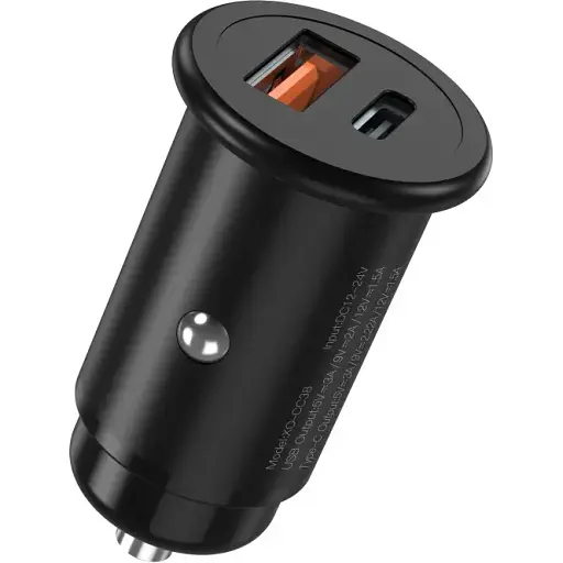 Автомобильное зарядное устройство для XO CC38 PD QC3.0 20W Car charger Черный - фото 1