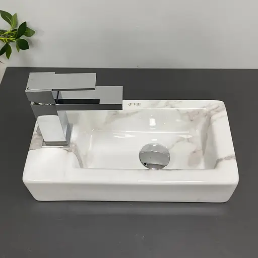 Умивальник VBI Komo R calcatta накладний підвісний VBI-015621, Мармур - фото 1