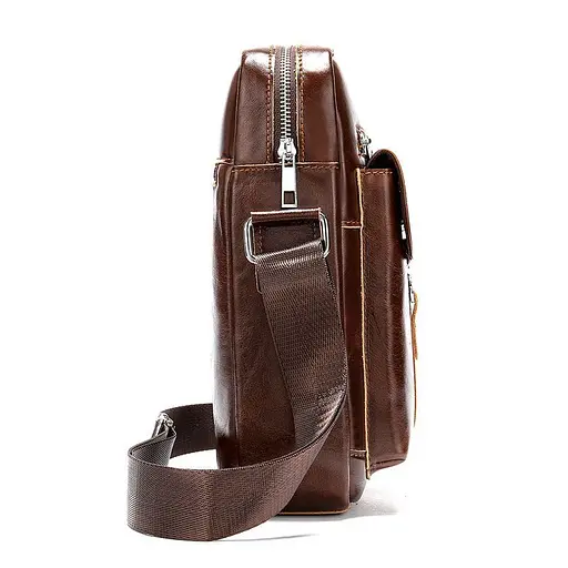 Чоловіча шкіряна сумка через плече Joynee 27х23х6 см sum0025719 - фото 4