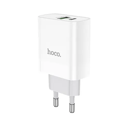 Зарядний пристрій Hoco C80A USB/ Type-C QC PD 20W білий - фото 1
