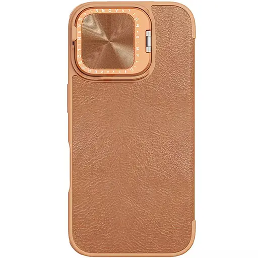 Шкіряний чохол-книжка Nillkin Qin Prop для Apple iPhone 16, 6.1 Brown - фото 2