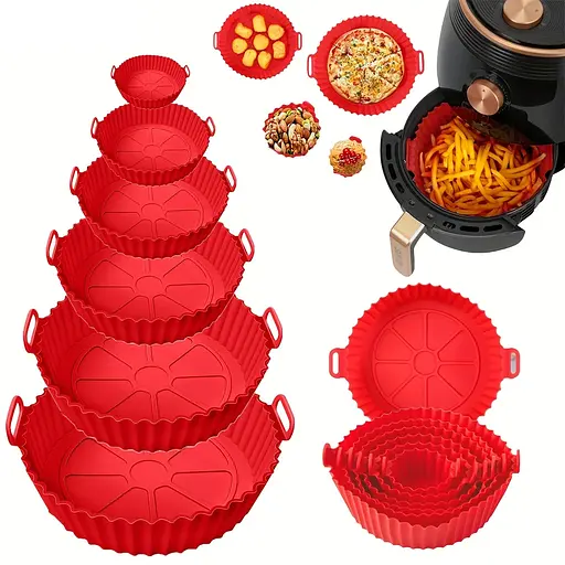 Набор силиконовых форм для аэрофритюрницы аэрогриля и духовки, 6 штук, Kitchen Master Красный 87434 - фото 1