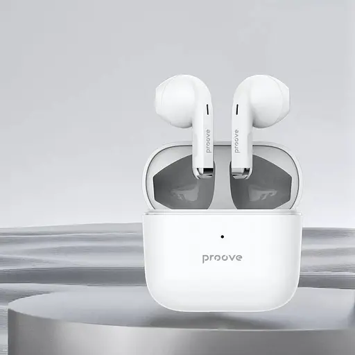 Навушники бездротові вкладки в кейсі Proove Mainstream TWS (App) білі - фото 4
