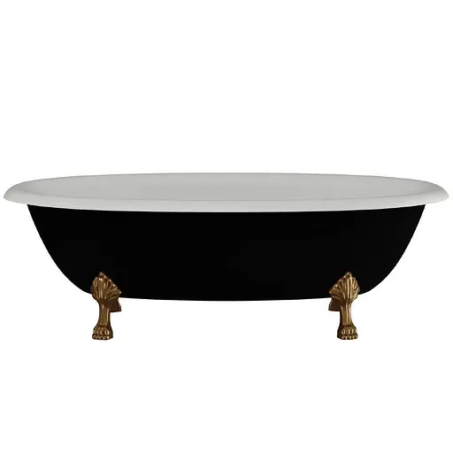 Ванна отдельностоящая матовая Amdcon Olmpa 180x90 черная из литого камня бронзовые ножки OLMPA_180_nzhk-br_BLACK_MAT Черный матовый - фото 7