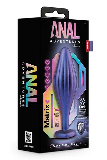 Анальна пробка Anal Adventures Matrix Wavy Bling Plug 11.4 см (фіолетовий) - фото 5