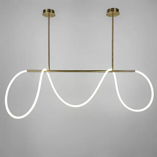 Латунная удлиненная люстра ELISION с гибкой LED лентой 150 см Ст. JU 22L-1500 AB | Line F - фото 6