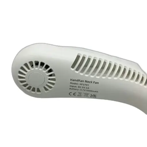 Безлезный шейный вентилятор HandFan HF3701 5000mAh 3 скорости USB белый DEMO - фото 3
