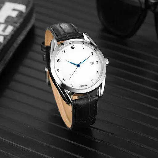 Мужские наручные классические часы Besta Platinum (Серебристые) - фото 4