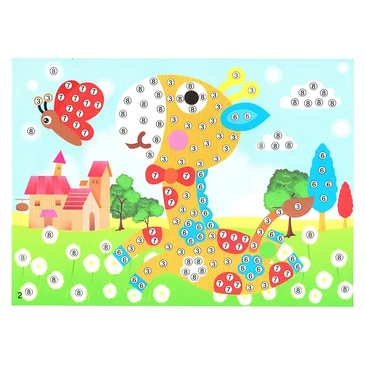 Детская мозаика по номерам "Жирафик" 13-126-1 разноцветные камешки