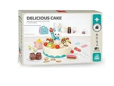 Набор сладостей G 673 A "Торт на липучках" 65 аксессуаров, подсветка, звук, посудка, сладости, в коробке (6976645400359) - фото 1