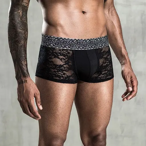 Чоловічі мереживні труси боксери JSY One Size Black