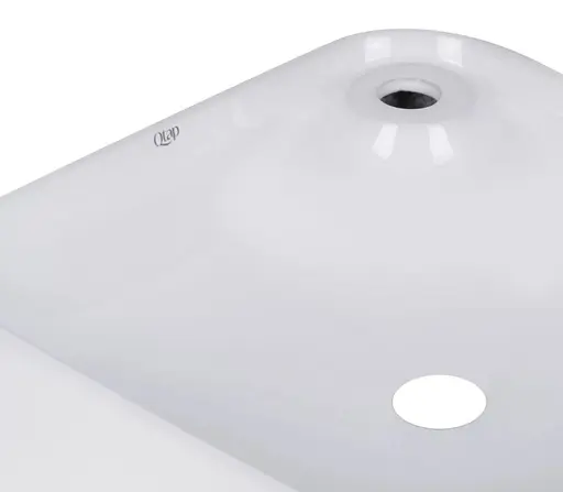 Комплект Qtap Stork: Раковина накладная квадратная 430x430x125 мм White + Донный клапан PU02 (QT15112194WN47318) - фото 4