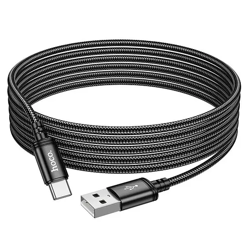 Кабель 3 метри Hoco USB - Type-C Radiance charging data cable X91 3а чорний - фото 1