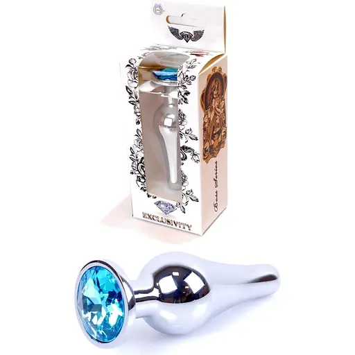 Анальна пробка Boss Of Toys Boss Series - Jewellery Silver Butt Plug Light Blue, BS6400076, Срібний / Голубой - фото 3