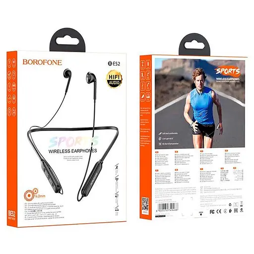 Bluetooth Стерео Гарнитура Borofone BE52, BT5.0, 95см, 130mAh, 95см, 12h, Черный - фото 3