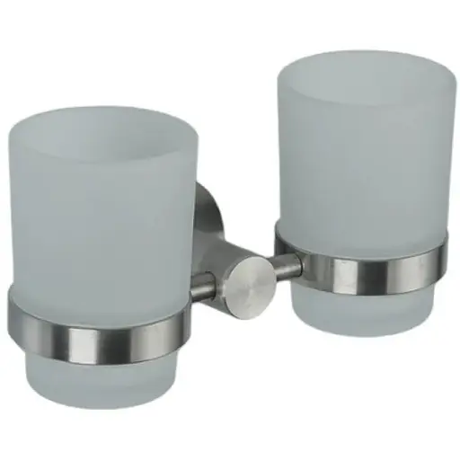 Склянка подвійна з тримачем Frap скло нержавіюча сталь F30108 1/20 хром - фото 1