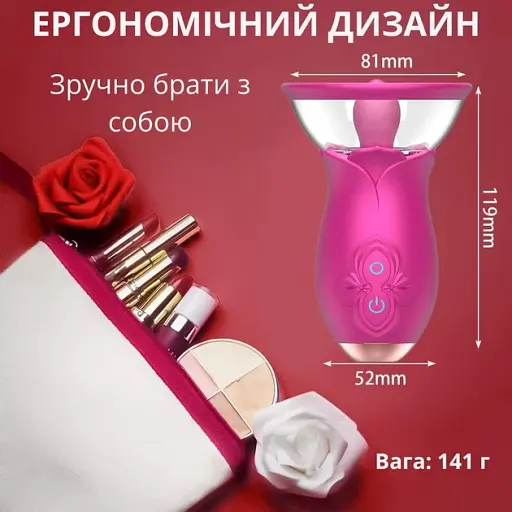 Вакуумный стимулятор клитора I’MCUM Dream Sucker 10 режимов вибрации с вакуумной присоской и язычком Розовый (IM-ZDB212) - фото 7