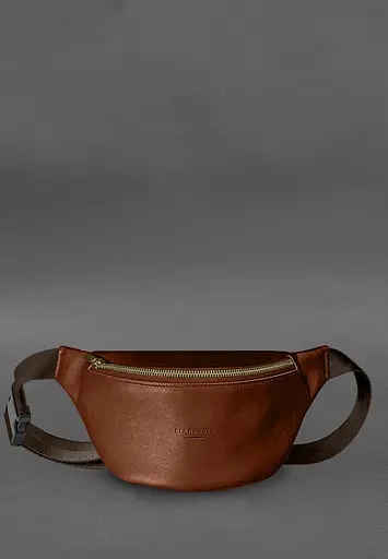 Шкіряна поясна сумка-бананка Kanny світло-коричнева - фото 2