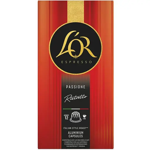 Кава мелена в капсулах L’OR Passione Rossa Ristretto Imola #12, 52 г (10 шт. по 5.2 г)