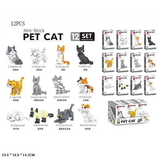 Ігровий набір Конструктор Кішки, міні блочний, (В асортименті) - фото 2