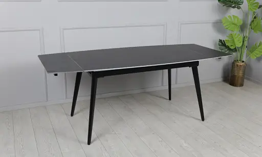 Стол Люкс черный мат 1400/2000х900х760 черные ноги - фото 7