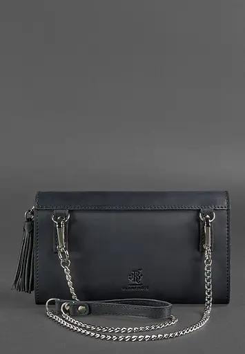 Женская кожаная сумка Элис синяя crazy horse - фото 4