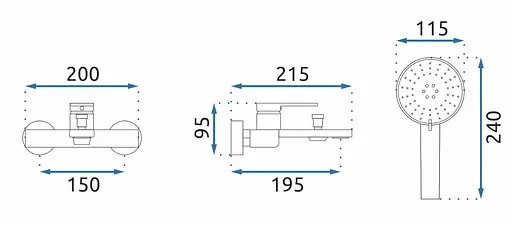 Смеситель для ванны Rea Verso black настенный с изливом REA-B7903 Черный матовый - фото 4
