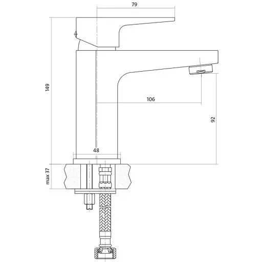 Змішувач для умивальника Cersanit Vigo S951-146 з донним клапаном Хром 30412 - фото 2