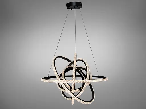 Люстра LED підвісна Romin чорна 140Вт пульт до 25м² - фото 4