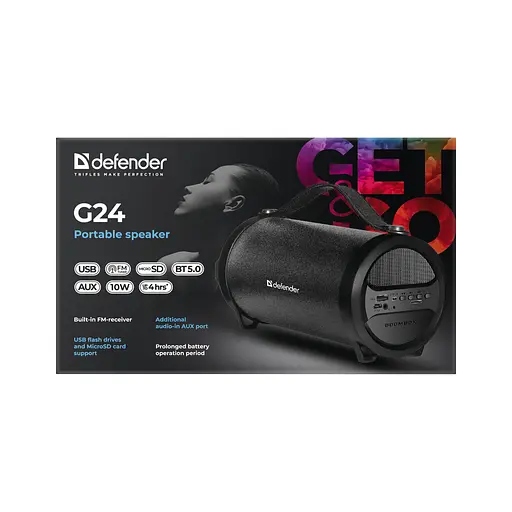 Портативна колонка Defender G24 Black (65124) - фото 4