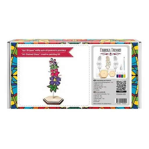 Набор для витражной живописи по номерам "Дельфиниум" FDSGK-020 - фото 4