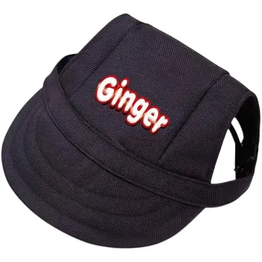 Кепка Ginger для животных M черная с регулируемой затяжкой ОГ-35 см - фото 1