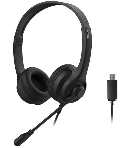 Гарнитура A4Tech HU-8 Black (HU-8 Black) - фото 1