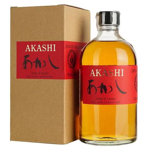 Віскі Akashi Single Malt Red Wine 4 Year Old 50% 0.5 л в подарунковій упаковці