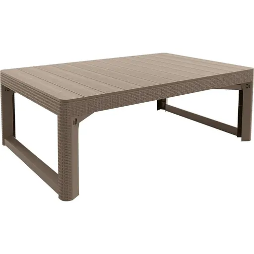 Стол для сада пластиковый Allibert Keter Lyon rattan table бежевый - фото 4