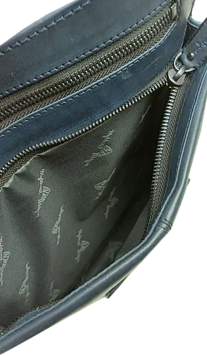 Мужская кожаная сумка на плечо , Украина синяя Mykhail Ikhtyar sum0028765 - фото 9