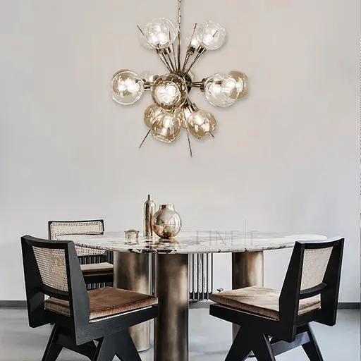 Люстра с прозрачными и янтарными плафонами Line.F AG 09/16 - фото 8