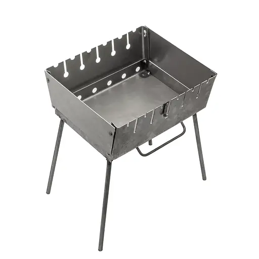 Розкладний розбірний мангал валіза дворівневий на 6 шампурів, Wood&Steel Чорний 82021 - фото 8