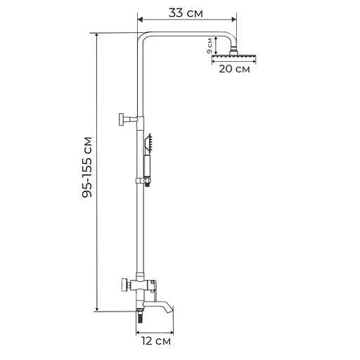 Душова система з термостатом Mixxus Premium Termo 009-J MI2846, Хром - фото 6