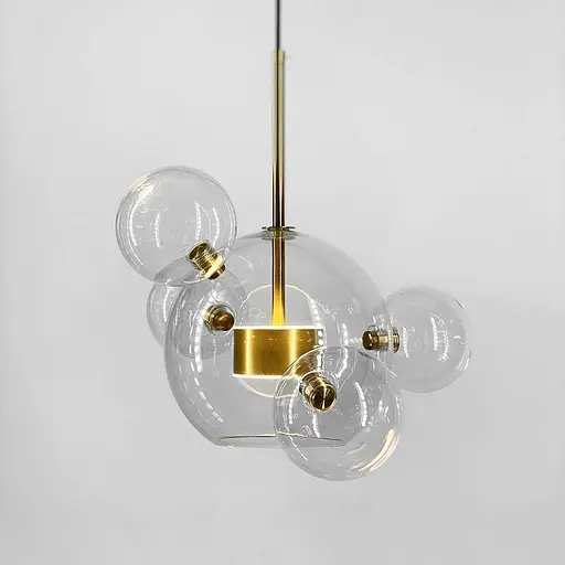 Підвіс-молекула в латунному корпусі Ø 20 см + 4 кульки | Арт. AA 397-200+4 AB+CL | Line F - фото 4